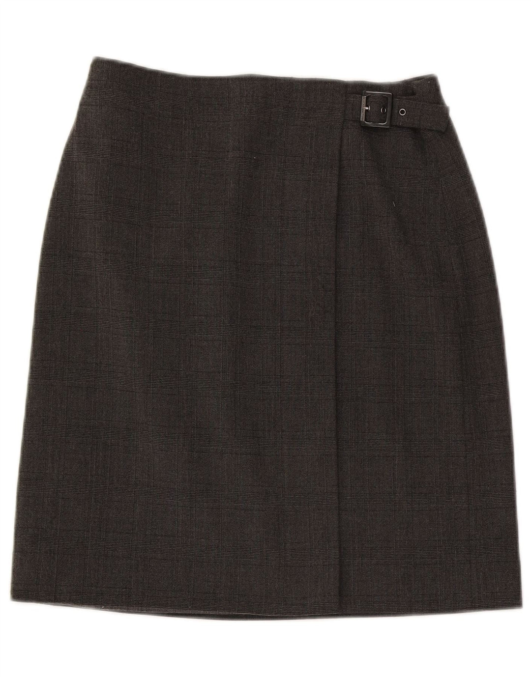 Armani Falda cruzada para mujer US 6 Mediana W28 Gris Cuadros Poliéster