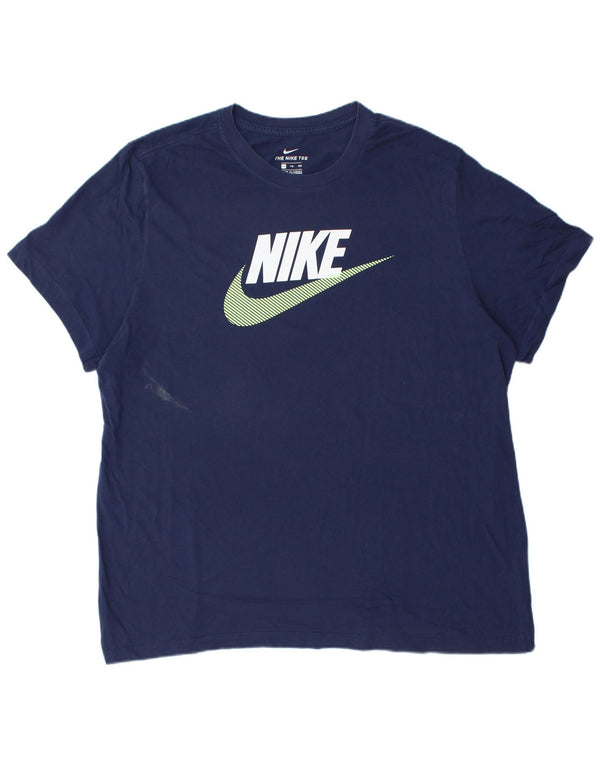 Nike Camiseta gráfica para hombre Top 2XL Azul marino Algodón