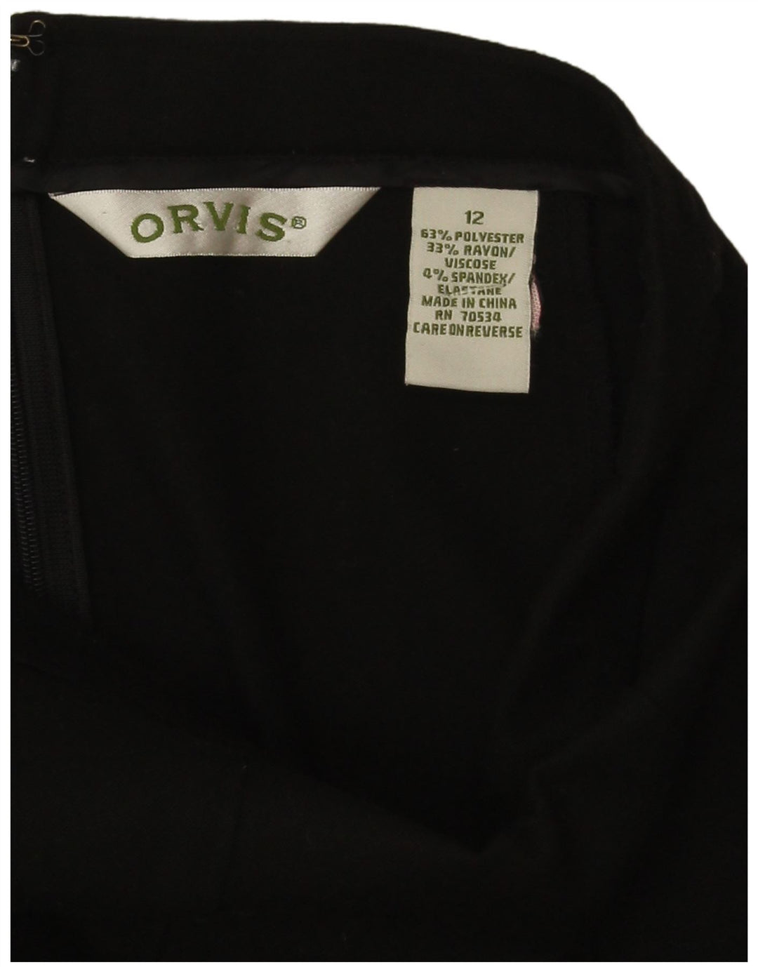 Orvis Falda trompeta para mujer US 12 Mediana W28 Poliéster negro