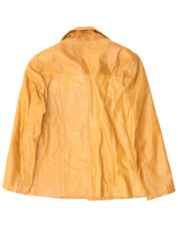 FERRONE Chaqueta de cuero para mujer UK 46 Cuero marrón grande
