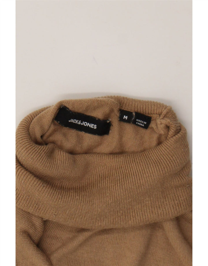JACK & JONES Mens Roll Neck Jumper Sweater Medium Brown Cotton Vintage Jack & Jones and Second-Hand Jack & Jones from Messina Hembry 