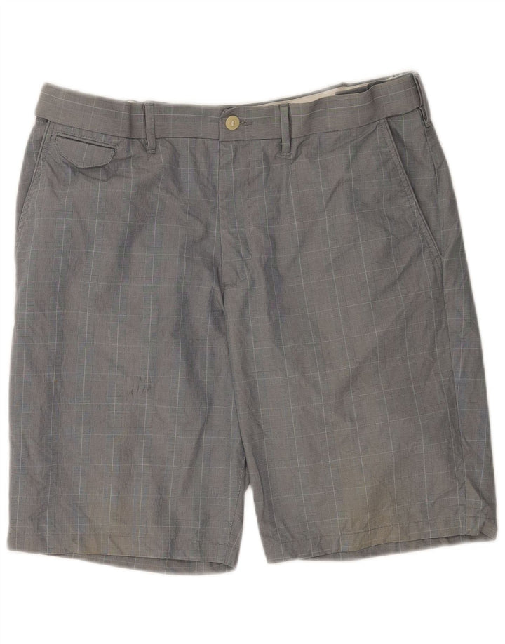 Marks & Spencer Pantalones cortos chinos para hombre W36 Algodón a cuadros gris grande