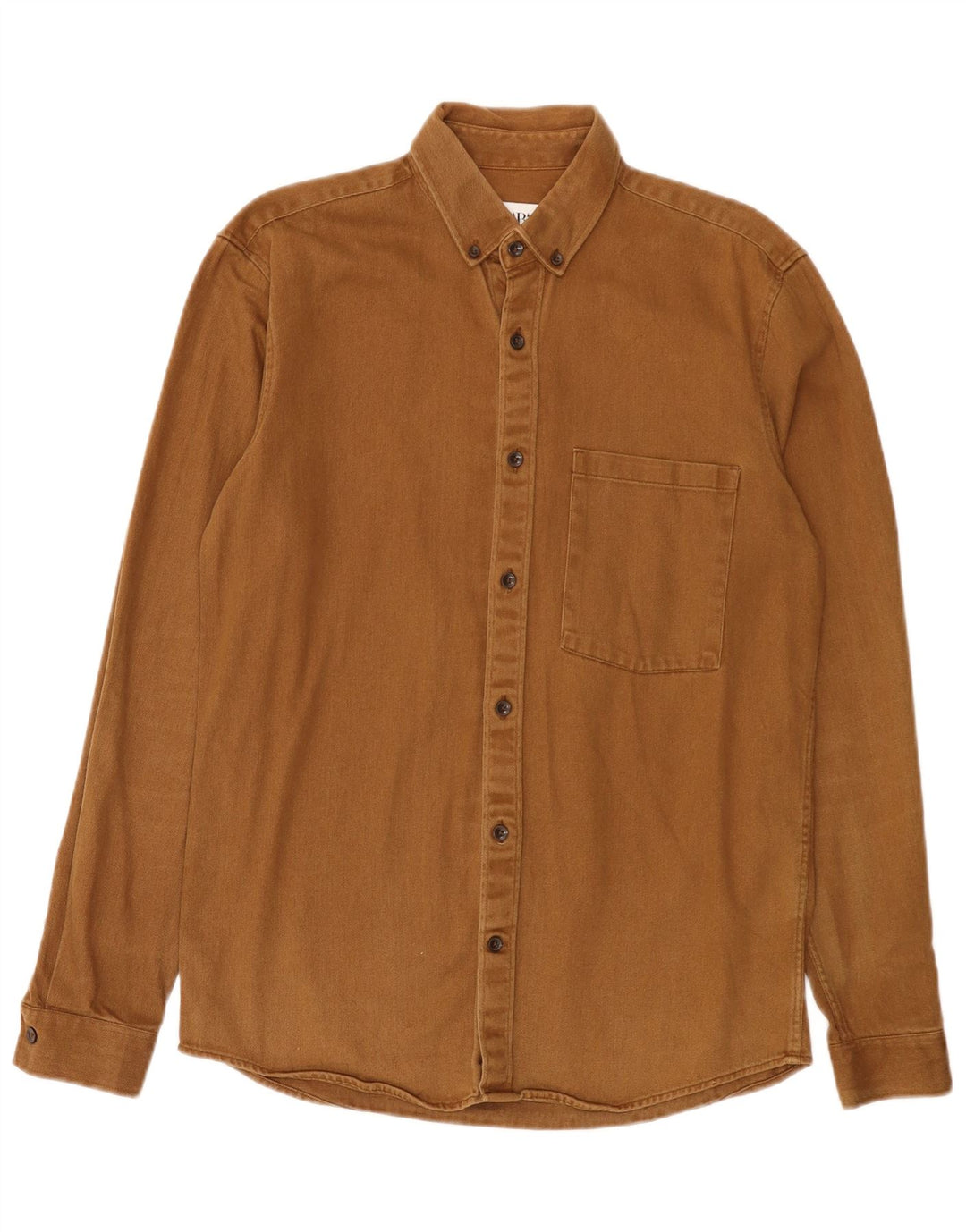 Zara Hombre Camisa Vaquera Small Algodón Beige