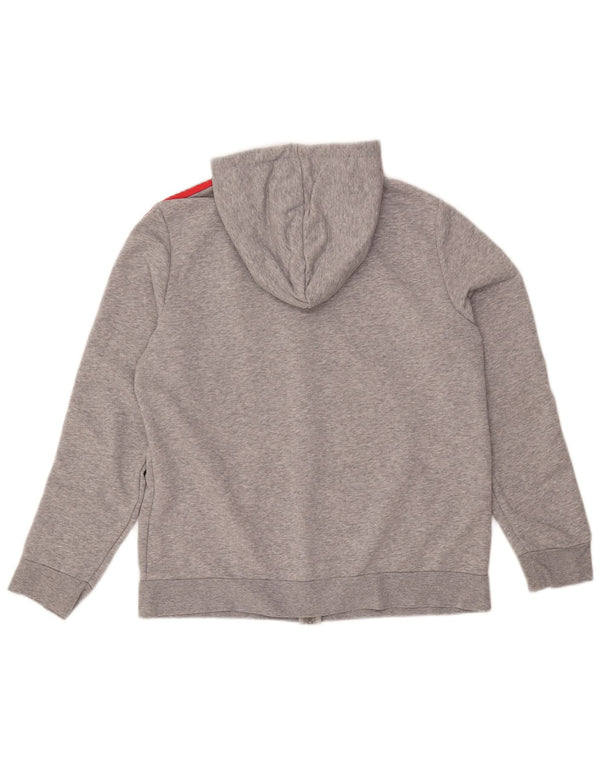 ADIDAS Sudadera con capucha y cremallera para mujer UK 20/22 XL Algodón moteado gris