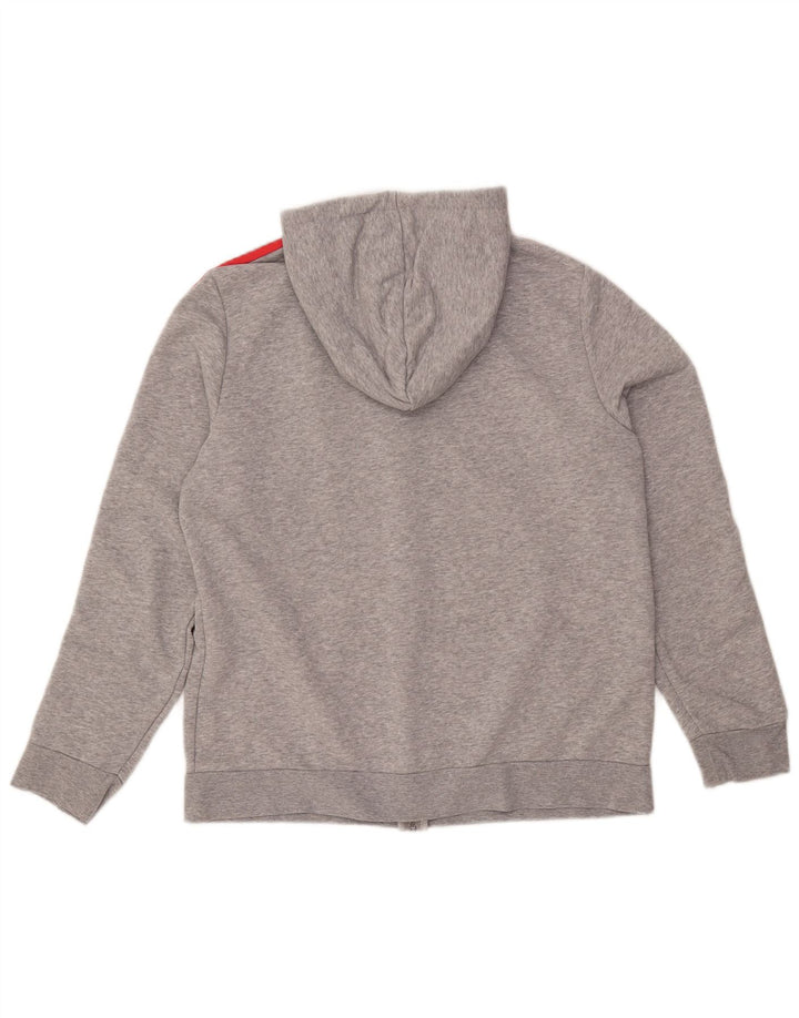 ADIDAS Sudadera con capucha y cremallera para mujer UK 20/22 XL Algodón moteado gris