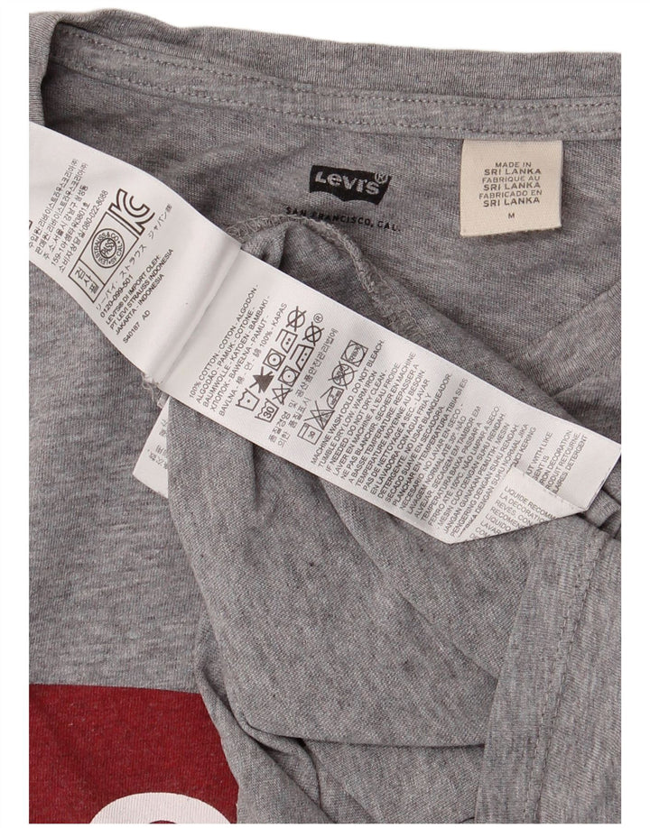 LEVI'S Camiseta gráfica para hombre Top de algodón moteado gris medio