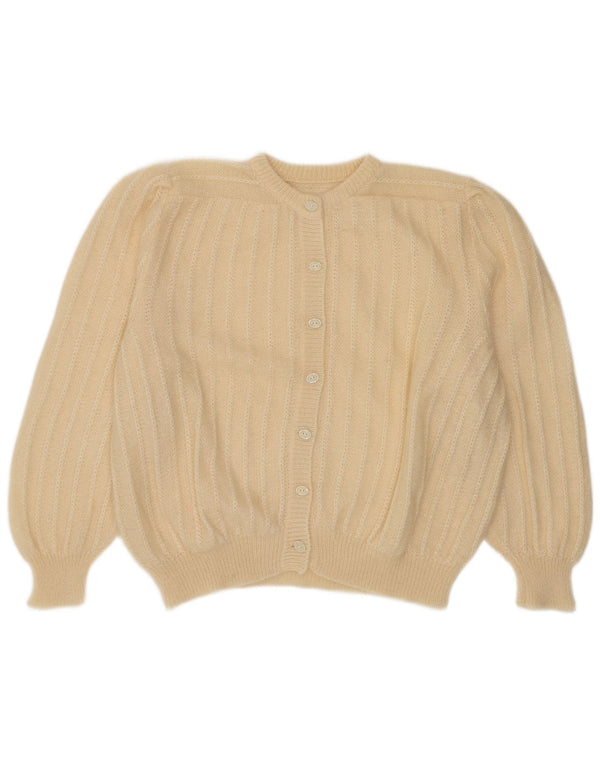 Vintage mujer Cardigan suéter Reino Unido 18 XL Beige
