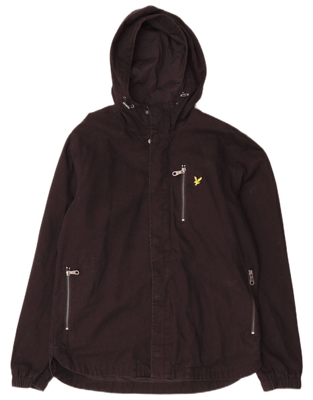 Lyle & Scott Chaqueta bomber con capucha para hombre UK 38 Mediana Algodón negro