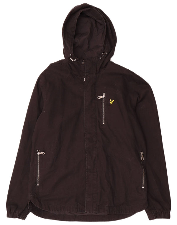 Lyle & Scott Chaqueta bomber con capucha para hombre UK 38 Mediana Algodón negro