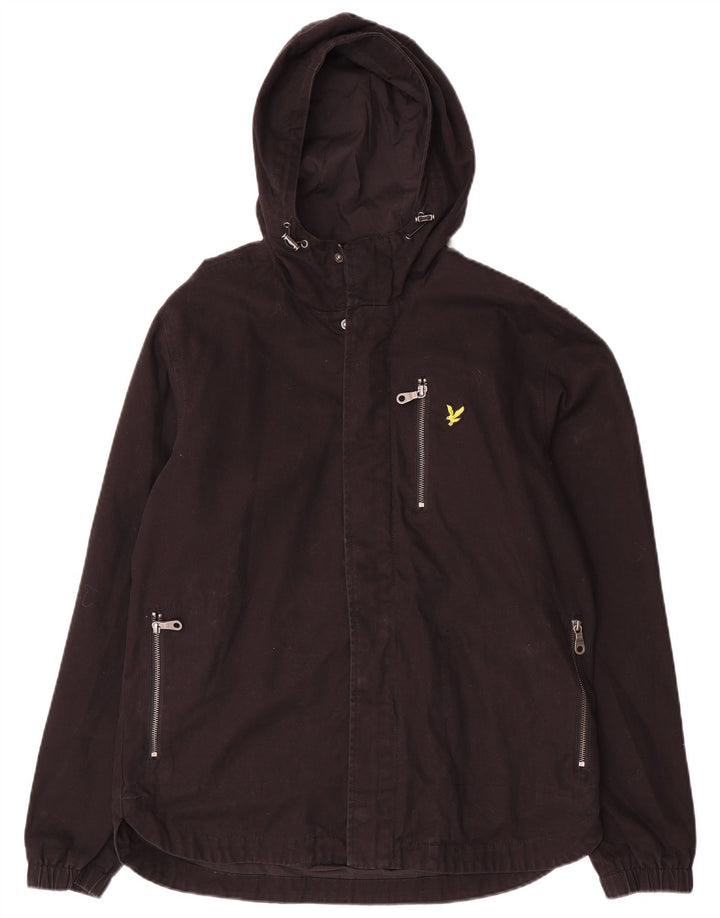 Lyle & Scott Chaqueta bomber con capucha para hombre UK 38 Mediana Algodón negro