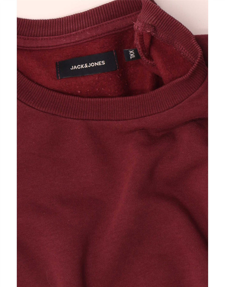 Jack & Jones Hombre Sudadera Jumper 2XL Granate Algodón