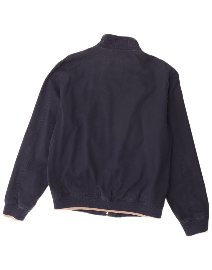 BEN SHERMAN Mens Bomber Jacket UK 38 Medium Navy Blue Cotton