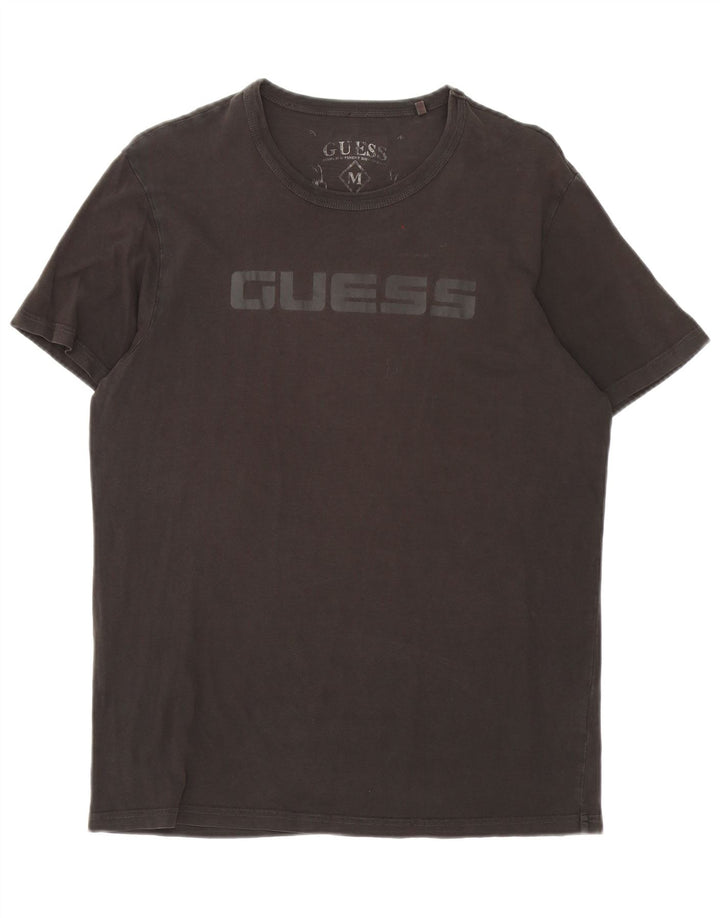 Guess Camiseta gráfica para hombre Top mediano de algodón negro