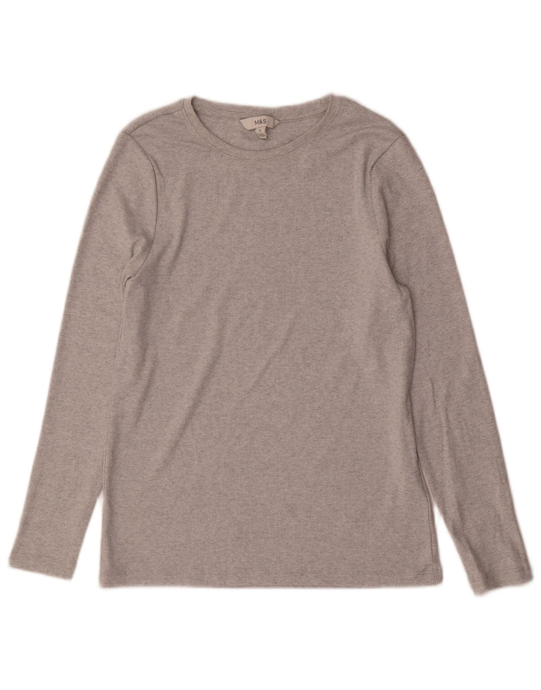 Marks & Spencer Top para mujer de manga larga UK 44 Algodón gris medio
