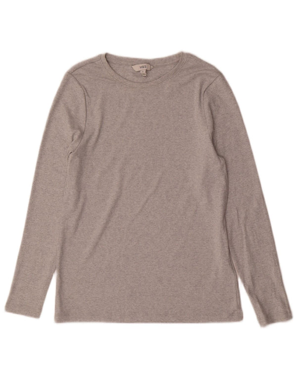 Marks & Spencer Top para mujer de manga larga UK 44 Algodón gris medio