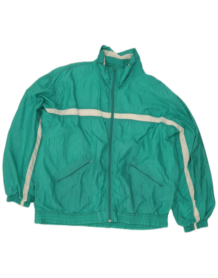 Vintage hombres sueltos ajuste chándal top chaqueta grande verde