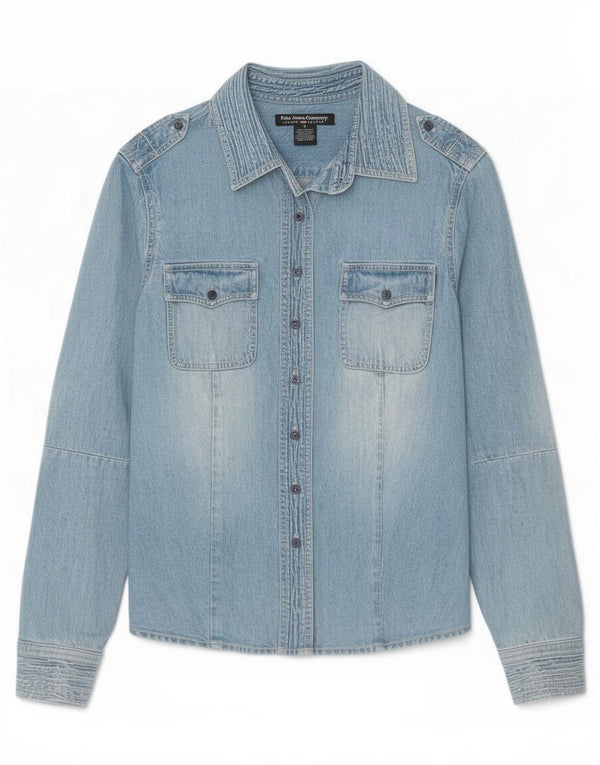 Polo Ralph Lauren Camisa vaquera militar para mujer Reino Unido 10 Algodón azul pequeño