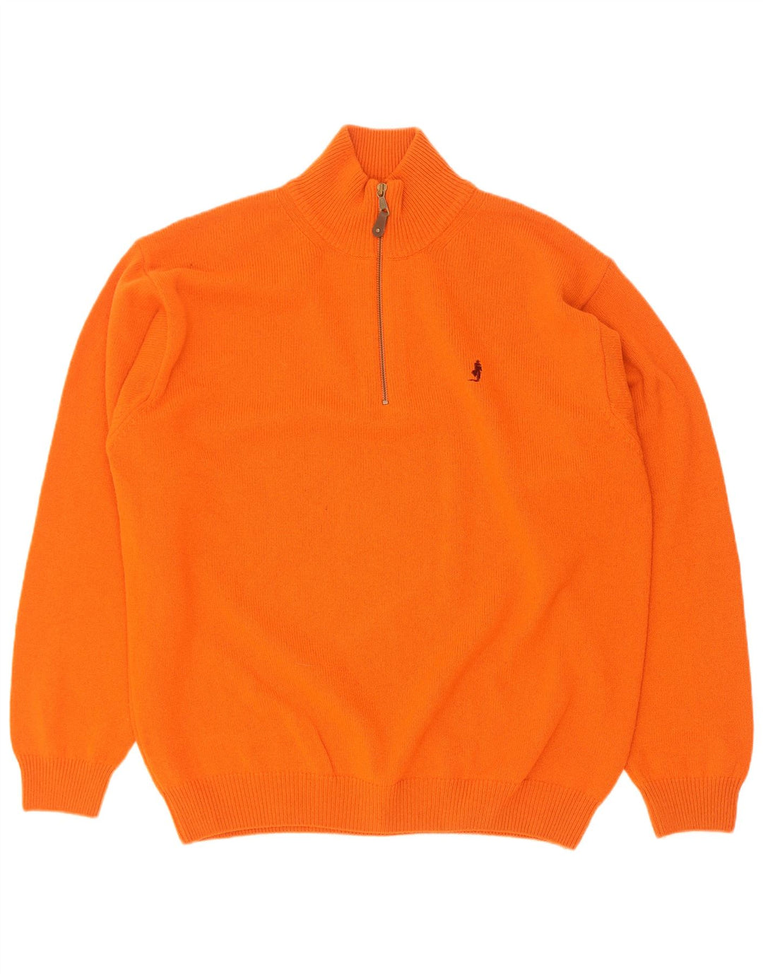 Marlboro Classics - Jersey con cuello y cremallera para hombre, talla 2XL, lana naranja