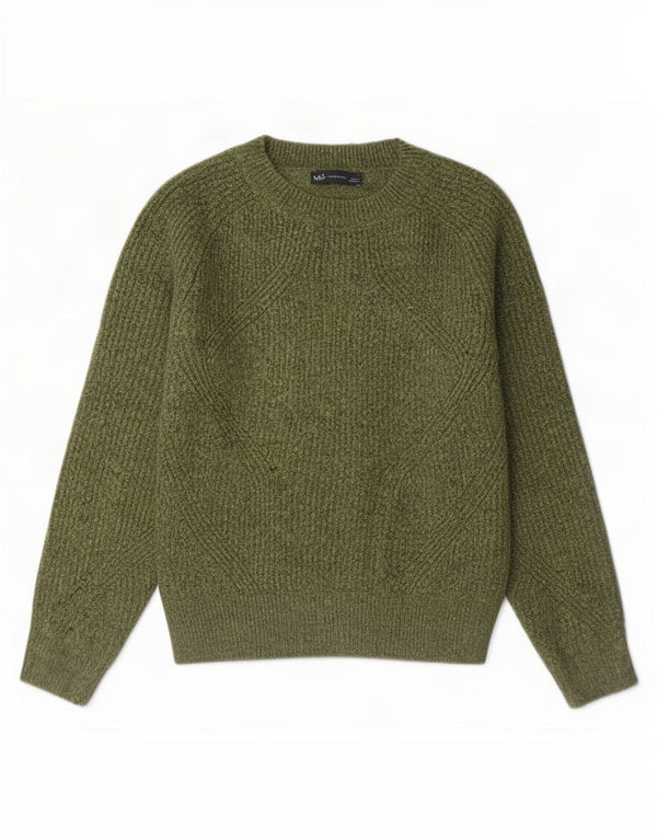 Marks & Spencer Suéter con Cuello Barco para Mujer UK 10 Small Caqui Acrílico