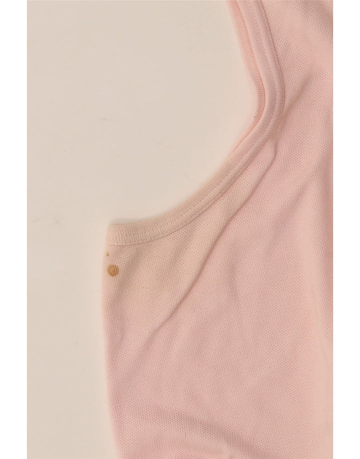 Lacoste Chaleco Corto Para Mujer Talla Superior 44 Algodón Rosa Grande