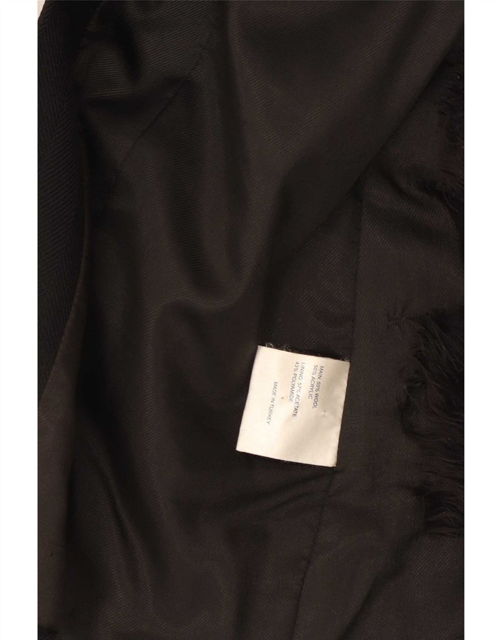 Karen Millen Abrigo para mujer UK 8 Small Lana negra