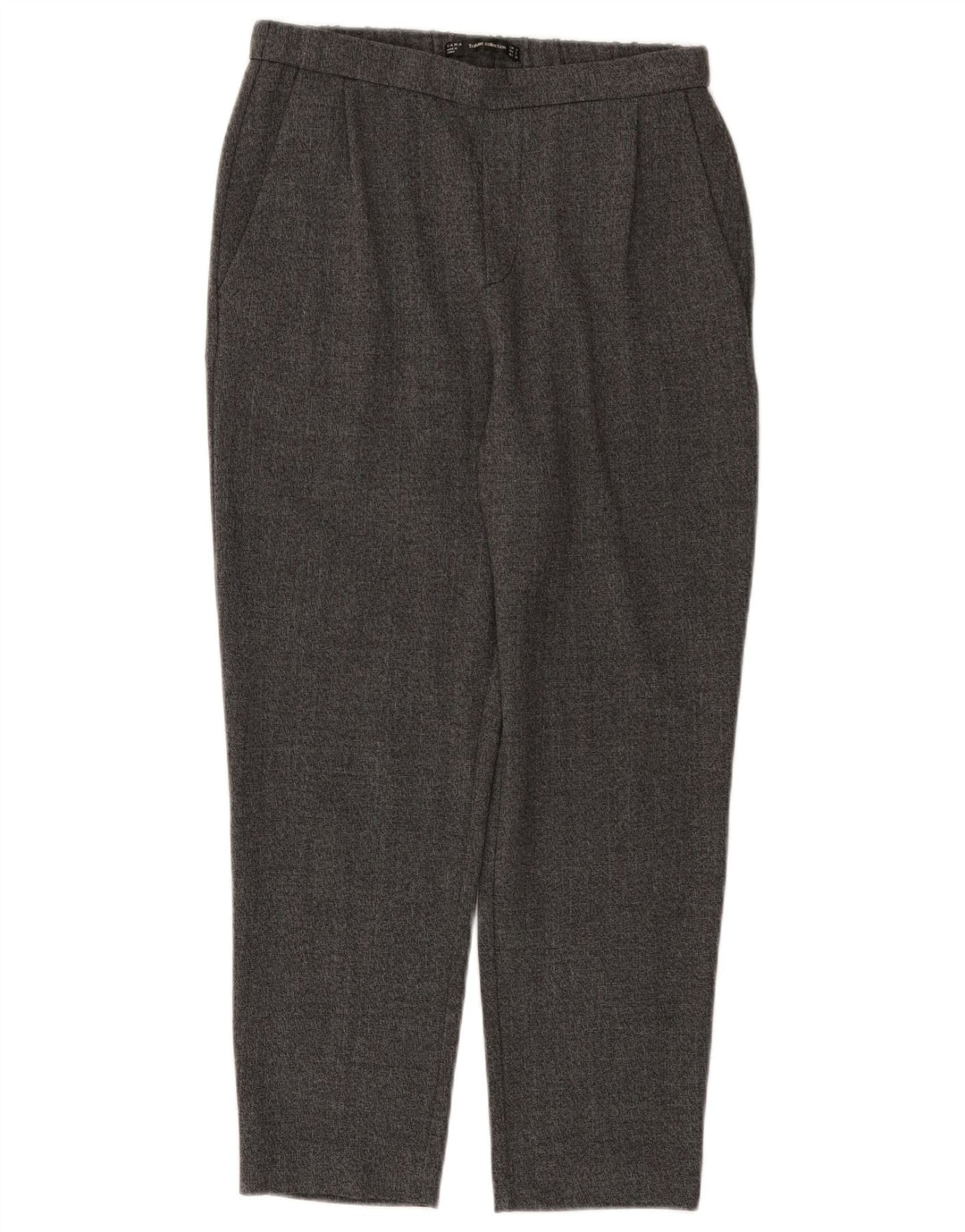 Zara Mujer Pantalones Cortos Cónicos Pequeños W26 L24 Poliéster Gris