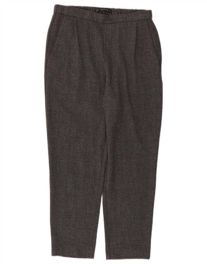 Zara Mujer Pantalones Cortos Cónicos Pequeños W26 L24 Poliéster Gris