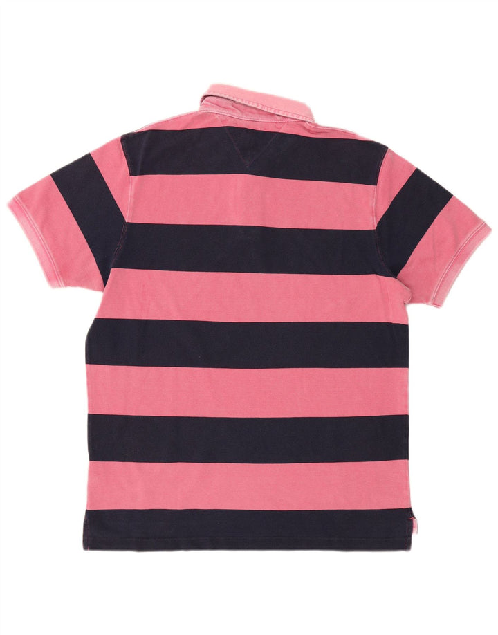 TOMMY HILFIGER Polo de rugby slim fit para hombre XL Rosa Rayas
