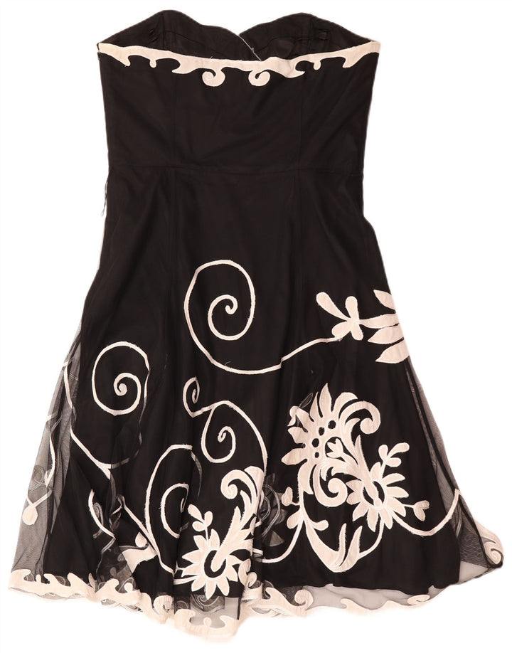 Vestido sin tirantes para mujer Coast UK 46 Poliéster floral negro grande