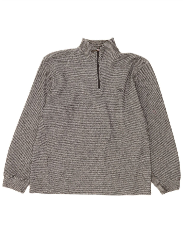 Odlo Hombre Sudadera Con Cremallera Y Cuello Jumper XL Gris Rayas Pintadas