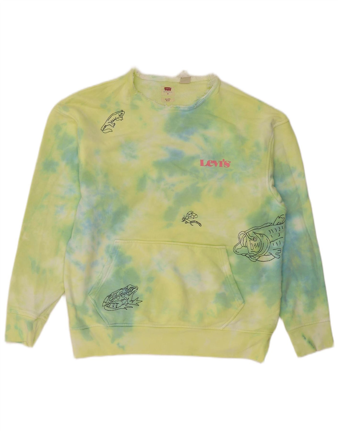 Levi's Hombre Sudadera Relaxed Graphic Jumper De Algodón Tie Dye Verde Medio
