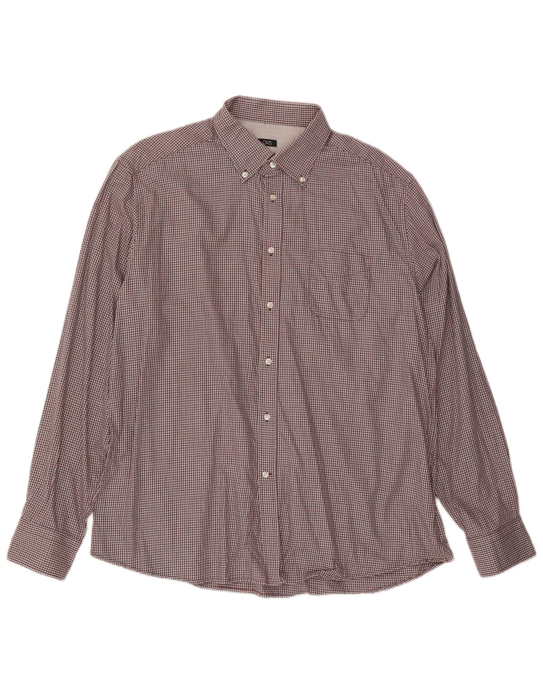 OVS Camisa Regular Fit Hombre Talla 45 17 3/4 XL Algodón Vichy Multicolor