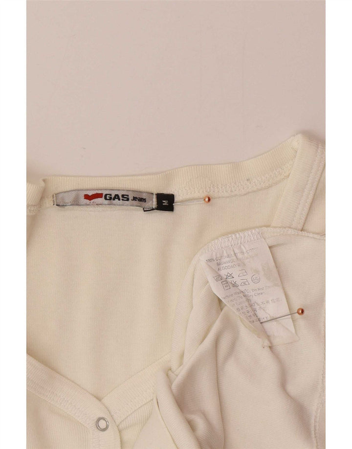 Gas Mujer Top Manga Larga UK 40 Medio Off White Algodón