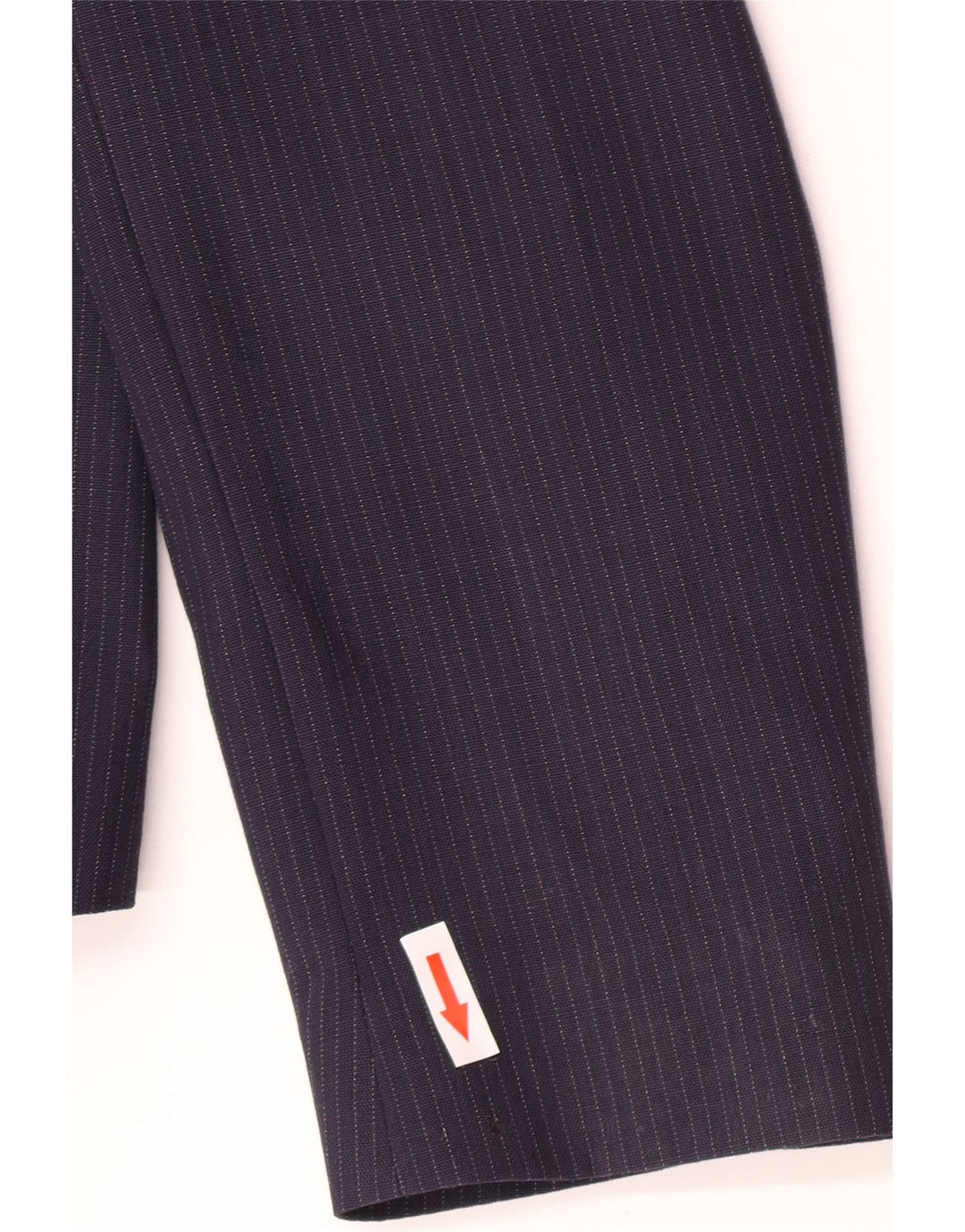 Vintage mujer 1 botón Blazer chaqueta IT 46 grande azul marino a rayas