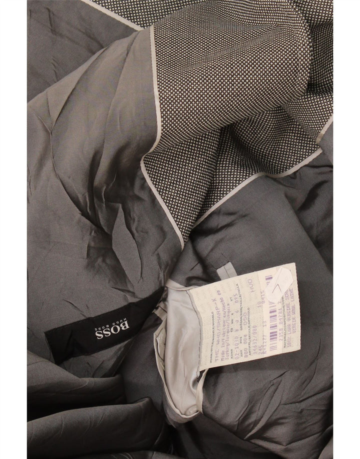 Hugo Boss Chaqueta tipo blazer de 3 botones para hombre EU 50 Grande Lana gris
