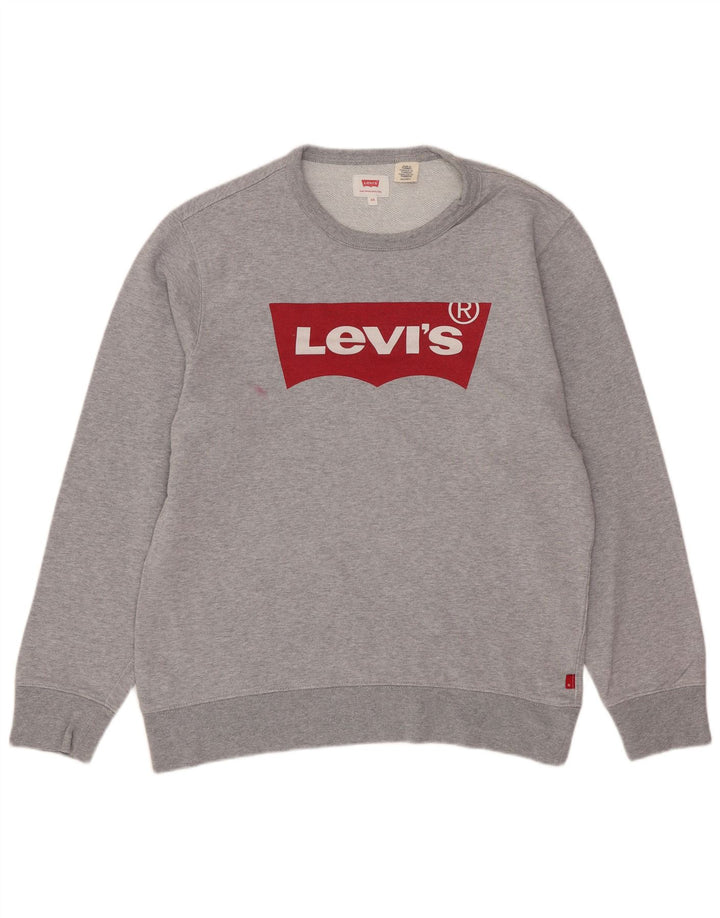 Levi's Hombre Sudadera Gráfica Jumper XS Algodón Moteado Gris