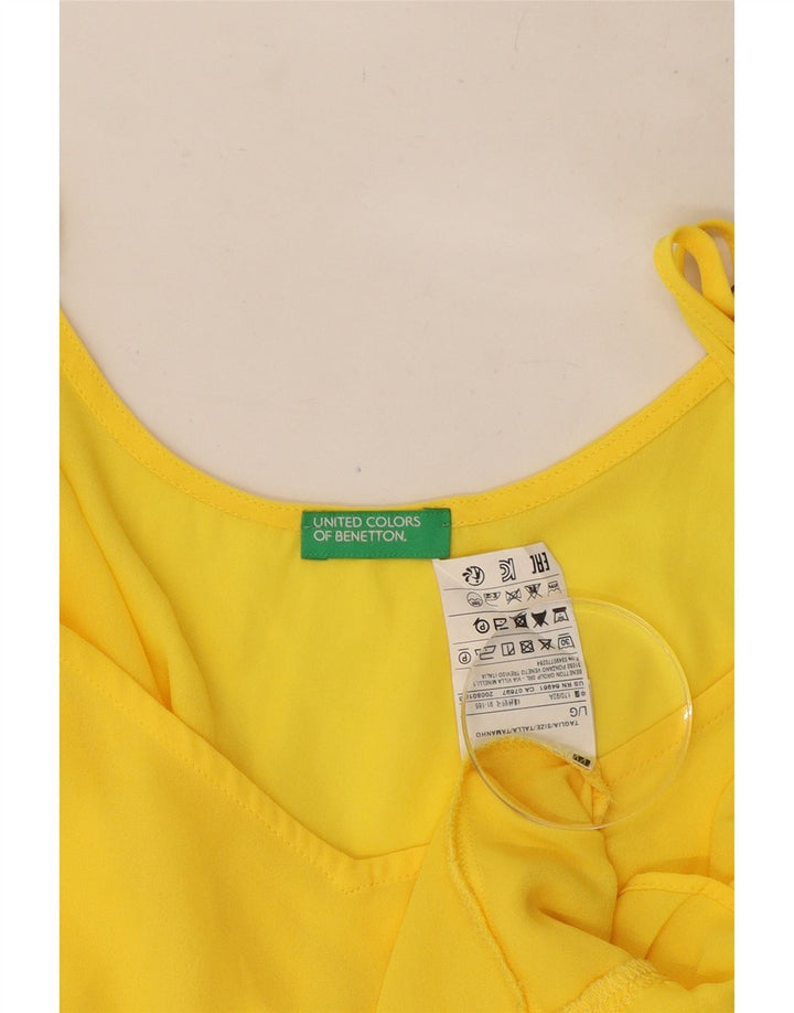 Benetton Top Camisola Mujer ES 46 Large Poliéster Amarillo