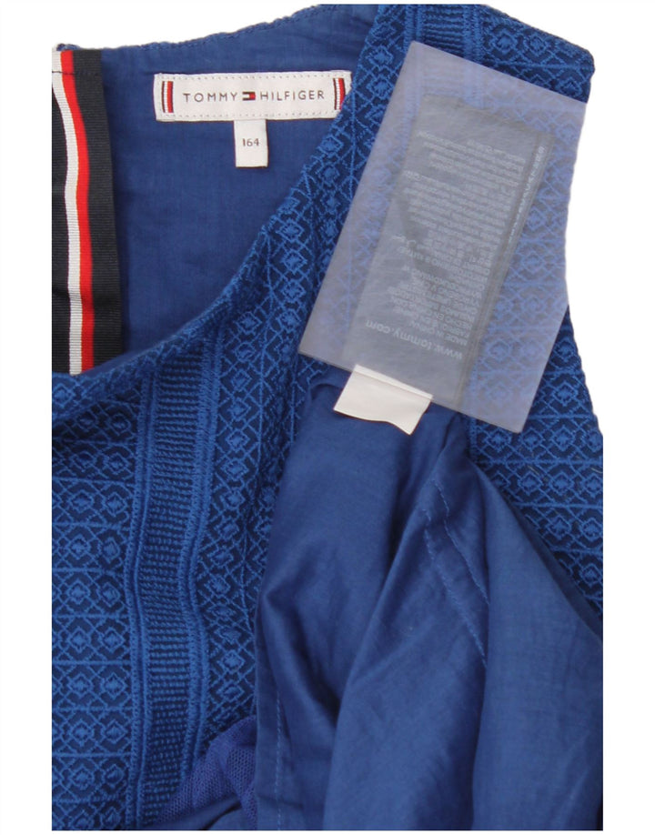 TOMMY HILFIGER Vestido acampanado sin mangas para niña 13-14 años Algodón azul