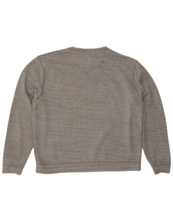 JACK & JONES Sudadera estampada para hombre Jumper 2XL Algodón moteado gris