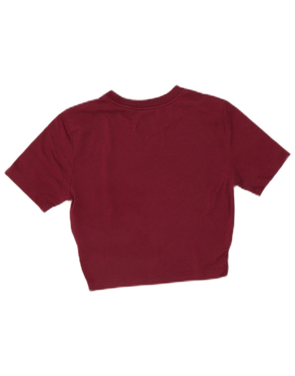 Nike Camiseta corta ajustada para mujer UK 6 XS Poliéster burdeos