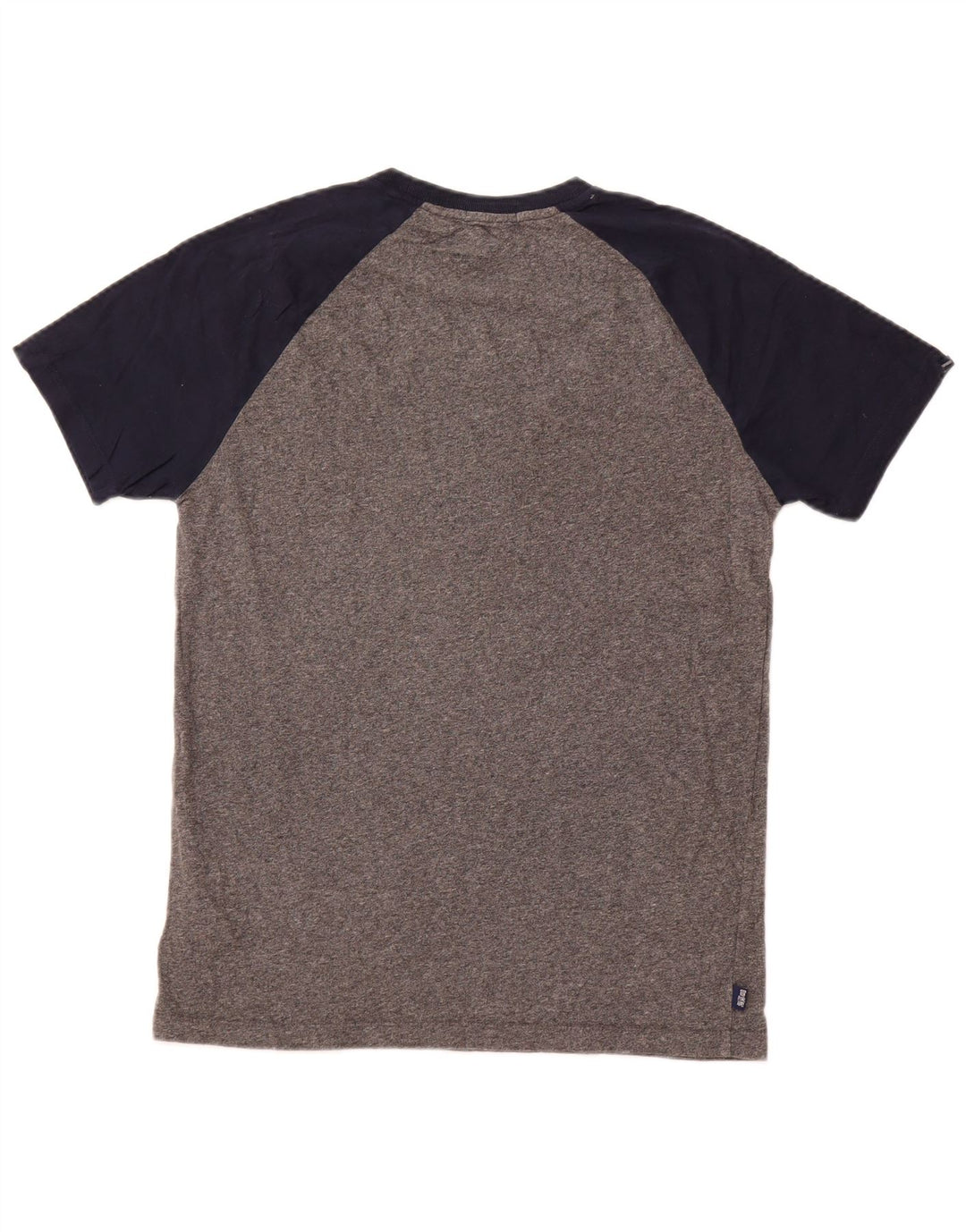 SUPERDRY Hombre Camiseta Top Algodón Colorblock Gris Medio