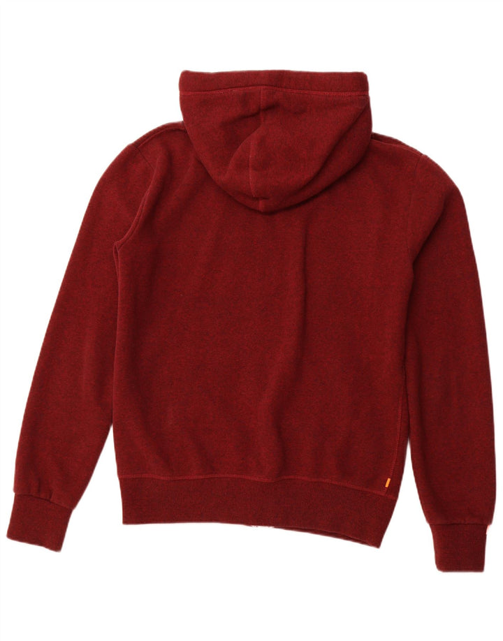 SUPERDRY Sudadera con capucha y cremallera para hombre de algodón moteado en color burdeos medio