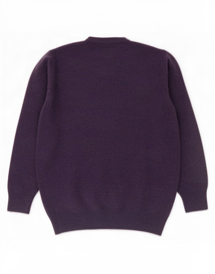 Marks & Spencer Jersey De Cuello Redondo Para Hombre De Lana De Cordero Morado Medio