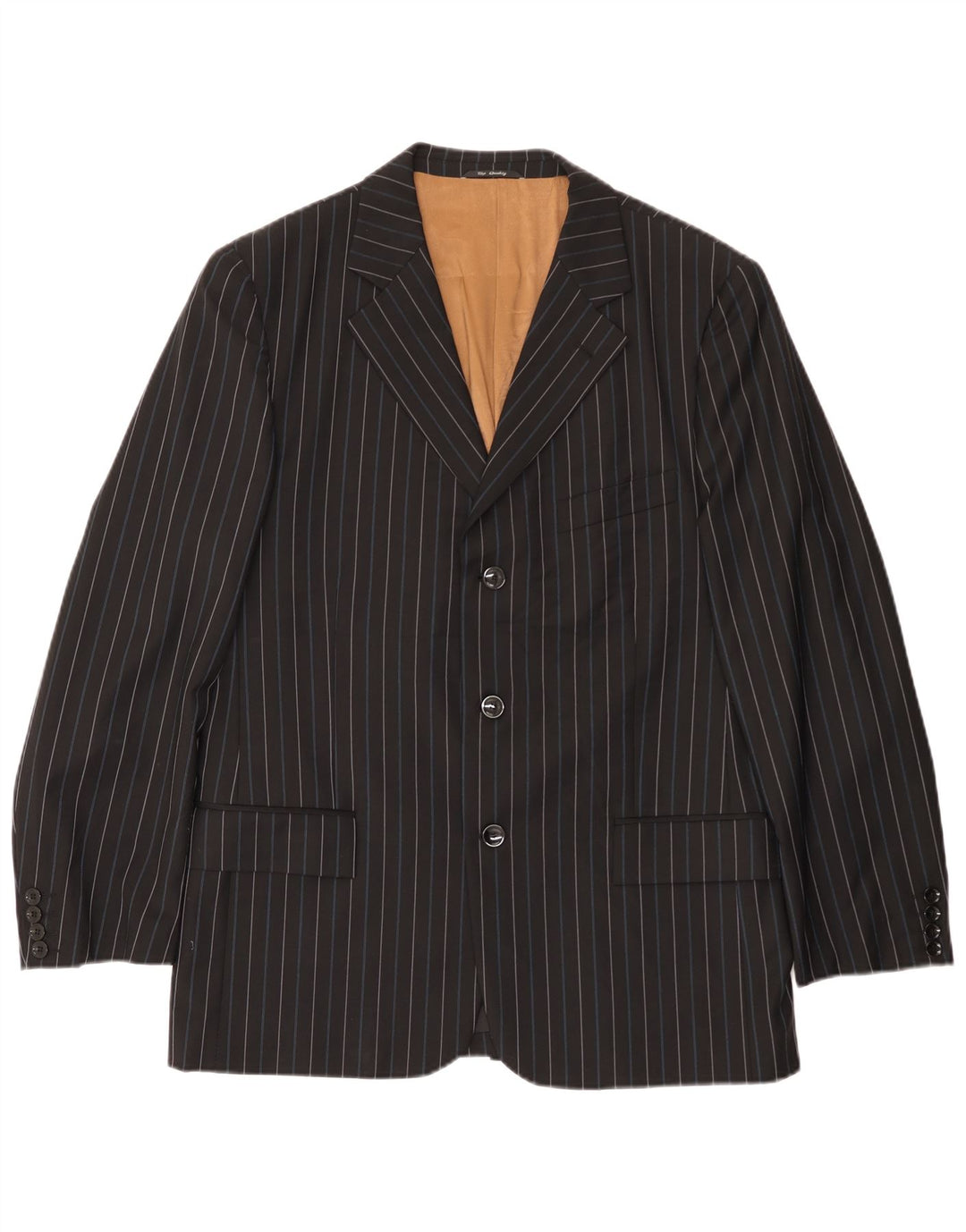 Peter & Sons Chaqueta tipo blazer de 3 botones para hombre IT 54 2XL Lana a rayas negras