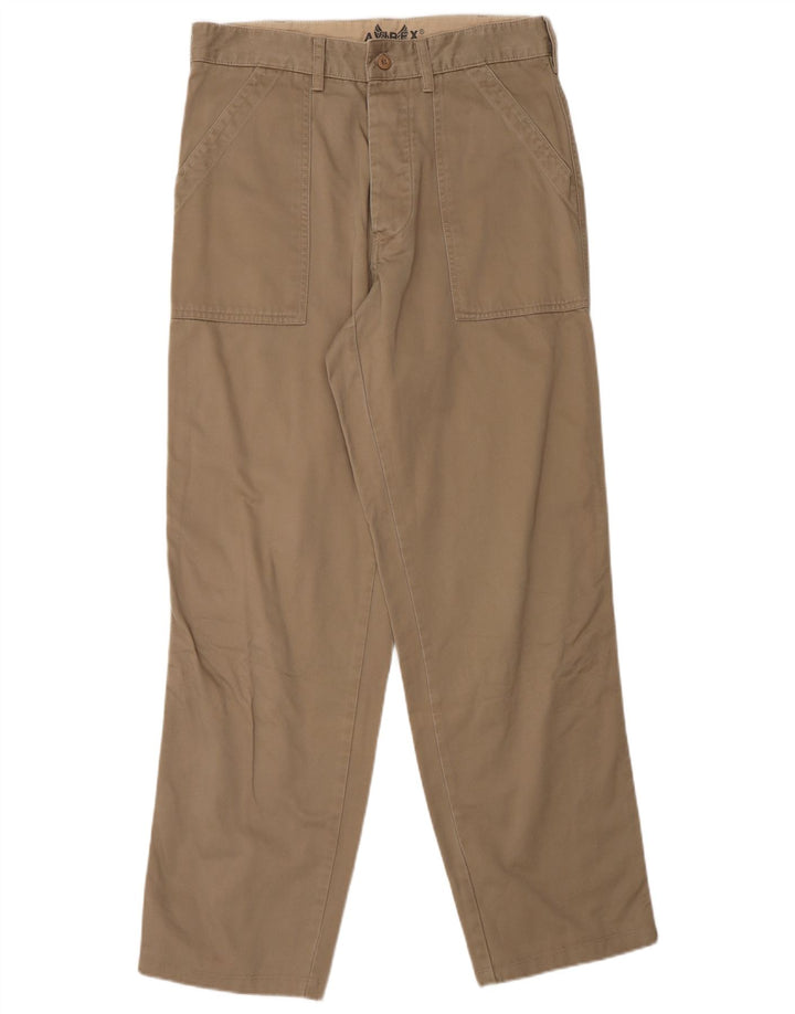 AVIREX Pantalón chino recto para hombre W28 L30 Algodón beige