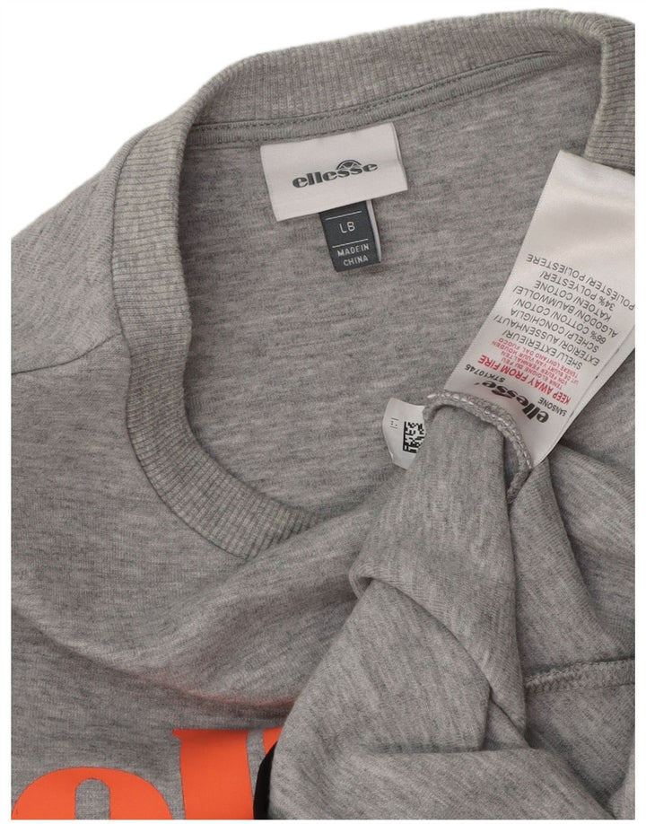 ELLESSE Sudadera gráfica para mujer Jumper UK 40 Grande Algodón moteado gris