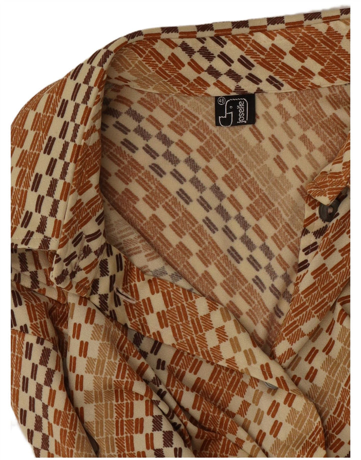 Camisa Vintage Mujer IT 48 XL Marrón Rayas