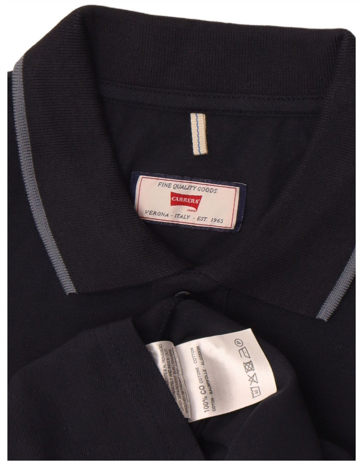 Carrera Polo para hombre grande azul marino algodón