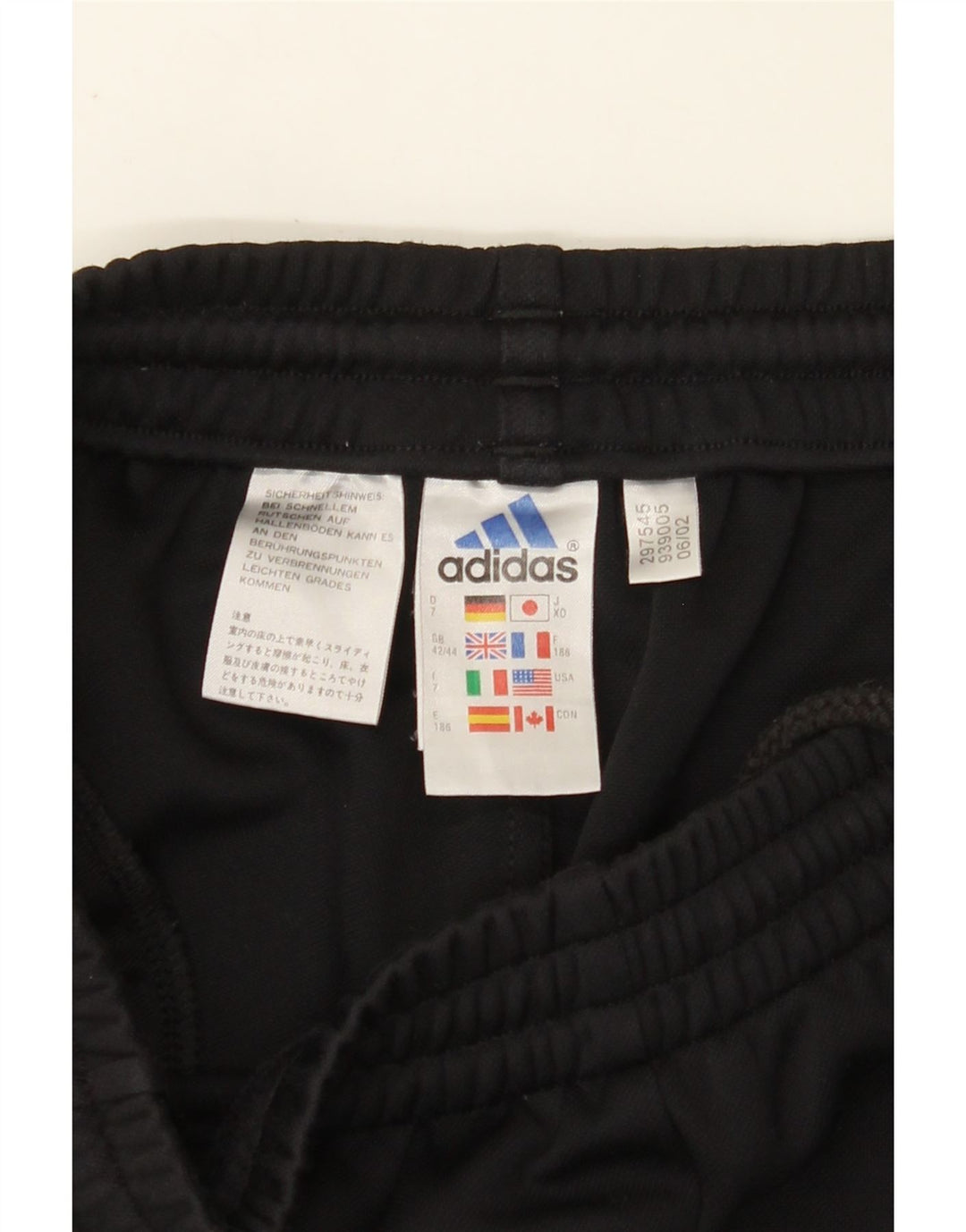 ADIDAS Pantalones de chándal para hombre UK 42/44 Large Negro Poliéster