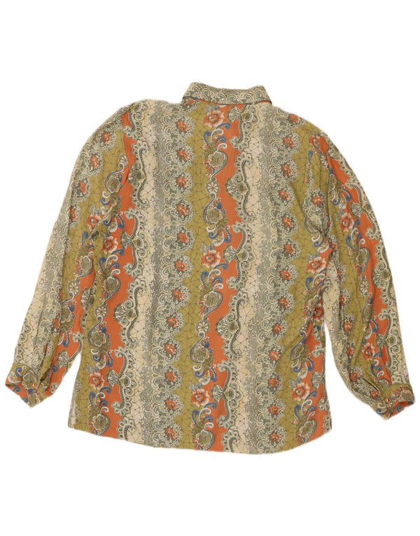 VINTAGE Blusa camisa de gran tamaño para mujer EU 40 Paisley multicolor medio